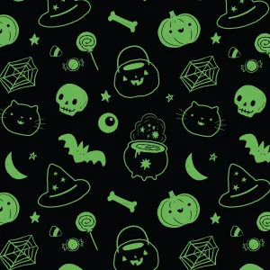 2 Way Zipper Footie - Black And White Halloween