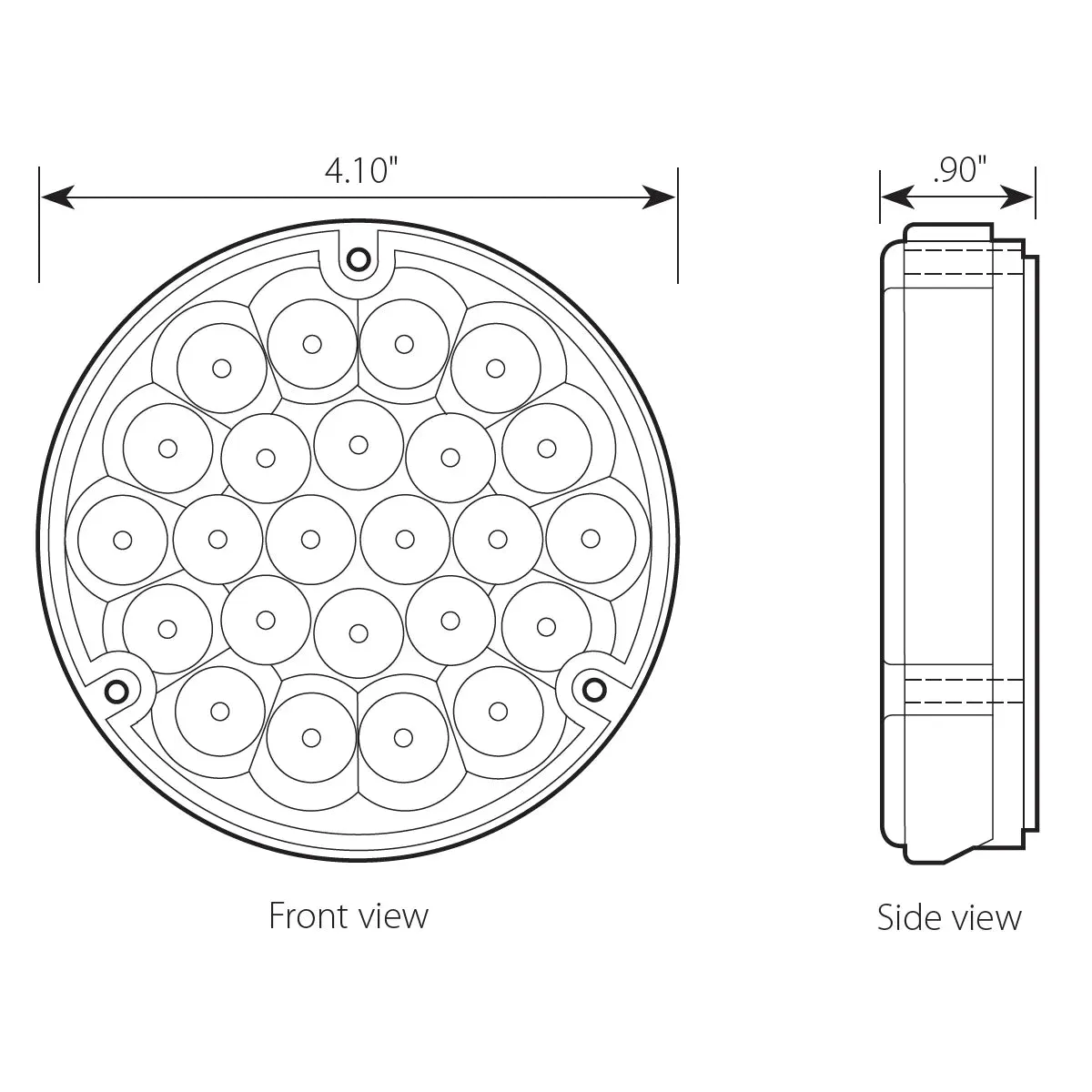 4" PEARL BLUE/CLEAR 24 LED LIGHT W/ #1156 SOCKET BASE