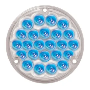 4" PEARL BLUE/CLEAR 24 LED LIGHT W/ #1156 SOCKET BASE