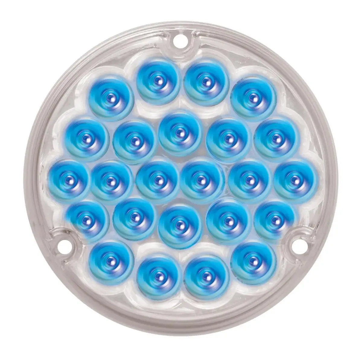 4" PEARL BLUE/CLEAR 24 LED LIGHT W/ #1156 SOCKET BASE