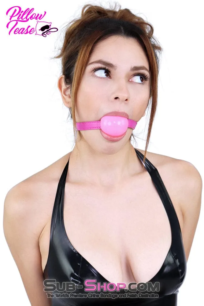 6889DL      Large Pink Rubber Ballgag on Hot Pink Strap - MEGA Deal