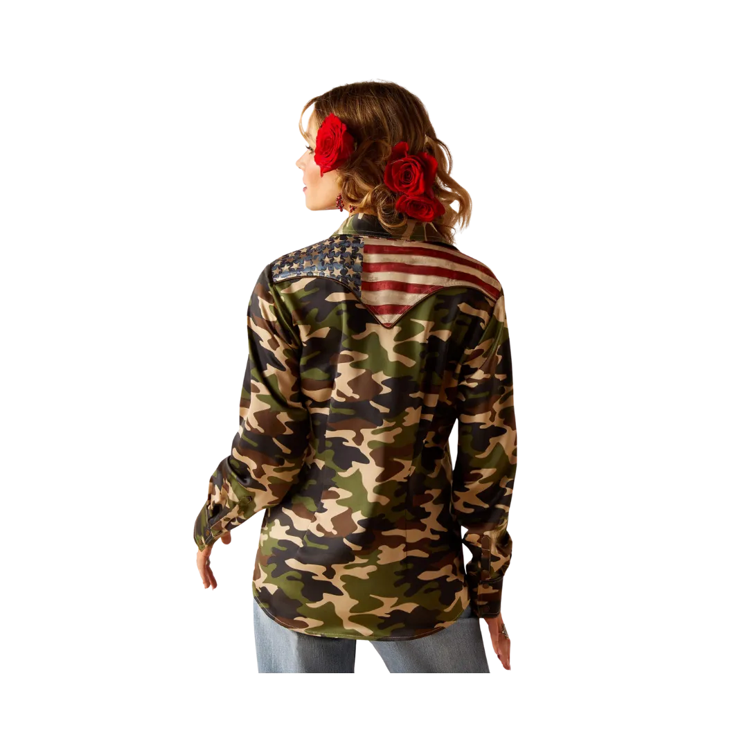 Ariat Women's Camo Pride Rodeo Quincy Eeuu Shirt