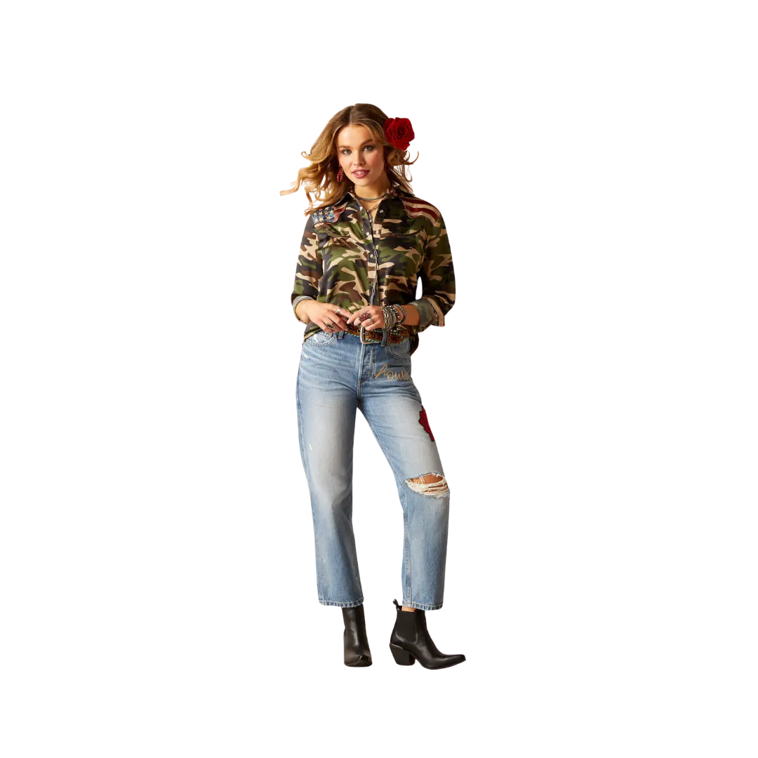 Ariat Women's Camo Pride Rodeo Quincy Eeuu Shirt