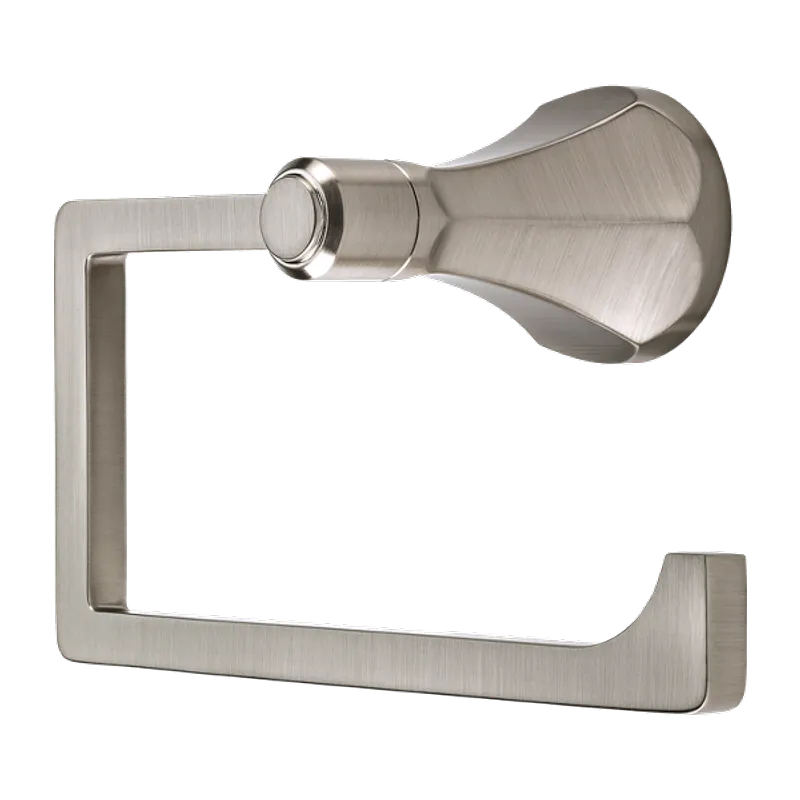 Arterra 6.41" Square J-Hook Towel Ring in Brushed Nickel