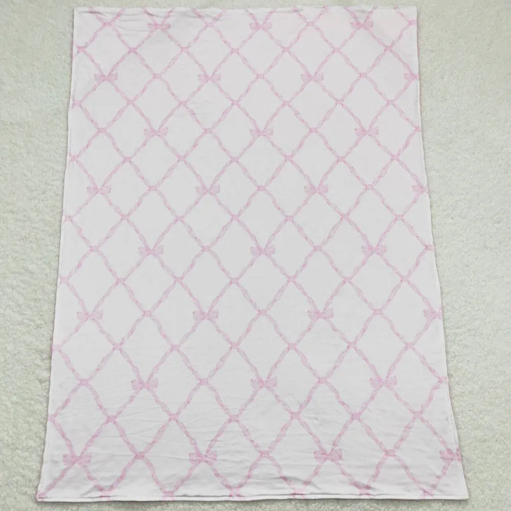 Baby Girls Bamboo Pajamas Pink Bows Sibling Rompers Bamboo Pajamas Blankets GSPO1517