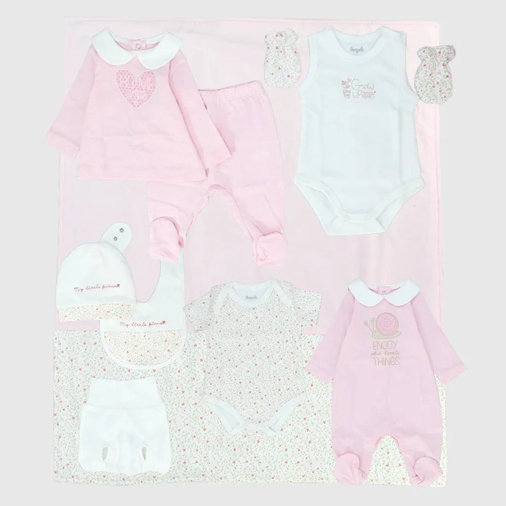 Baby Pink 9-Piece Baby Layette Set