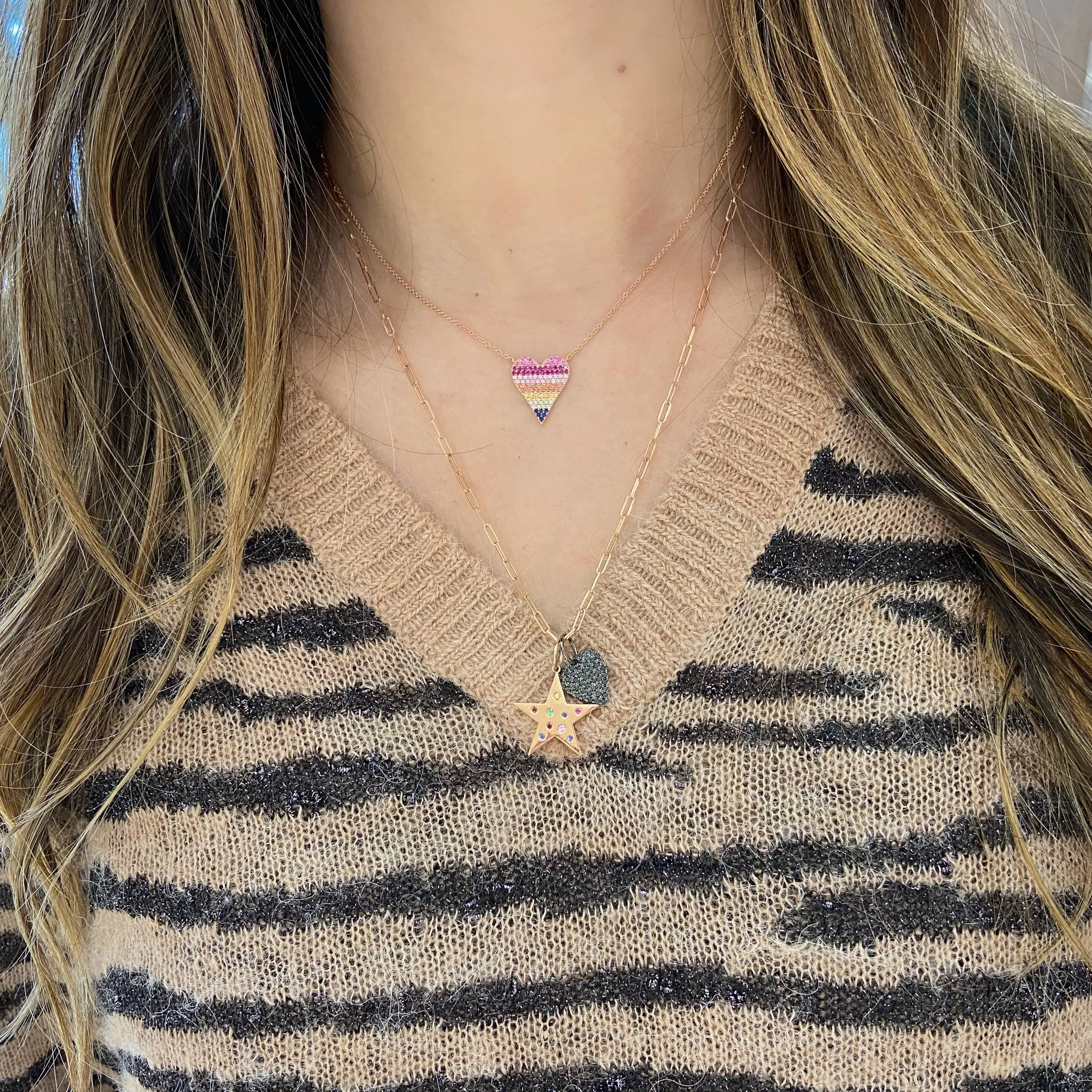 Black Diamond Heart Pendant
