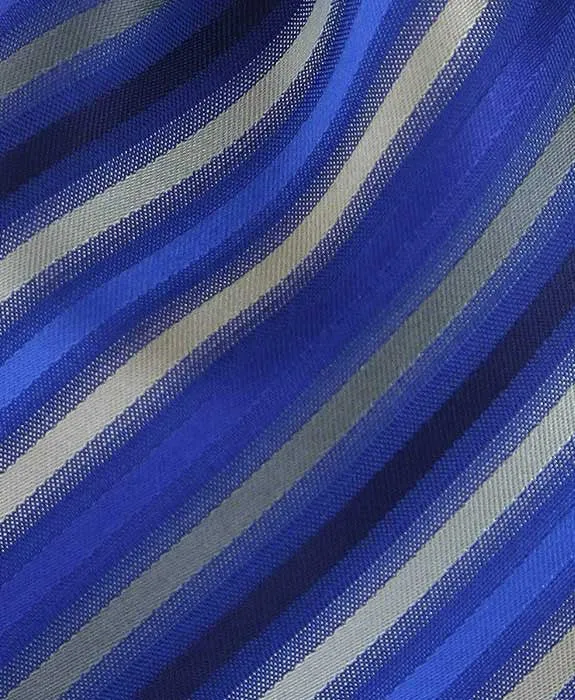 Blue & Platinum 4" Wide Striped Tie