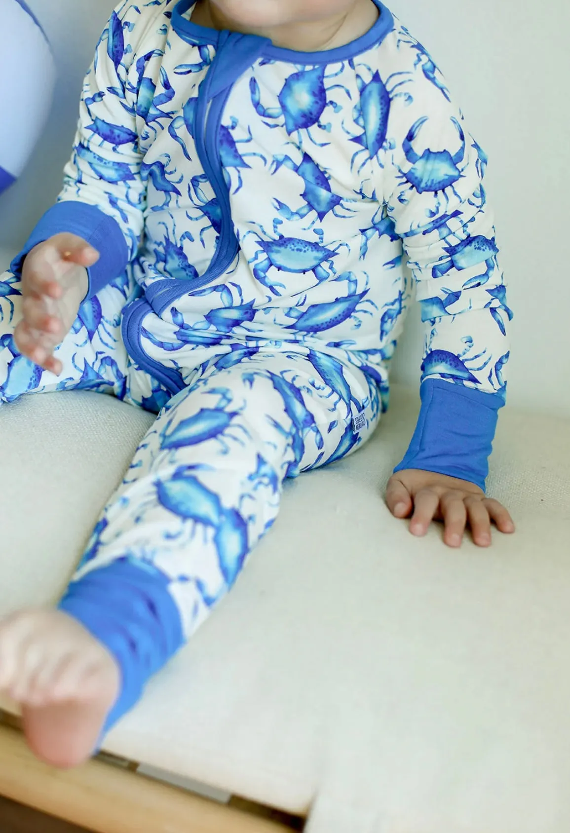 Blue Crab Double Zipper Bamboo Sleeper