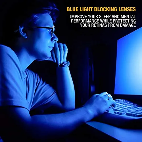 Blue Light Blocking Glasses - Computer Screen Bluelight Protection - Anti UV - Charleston Model ( 1.25, Tortoise)
