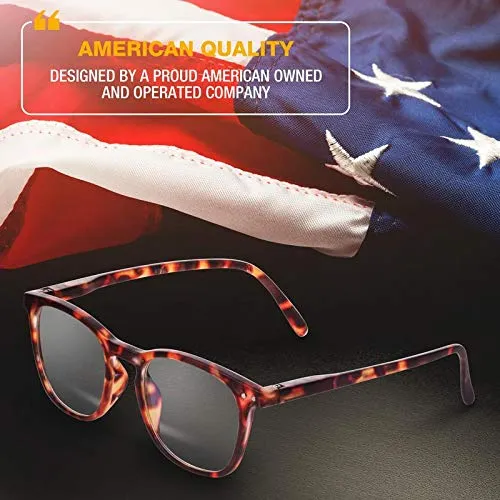 Blue Light Blocking Glasses - Computer Screen Bluelight Protection - Anti UV - Charleston Model ( 1.25, Tortoise)