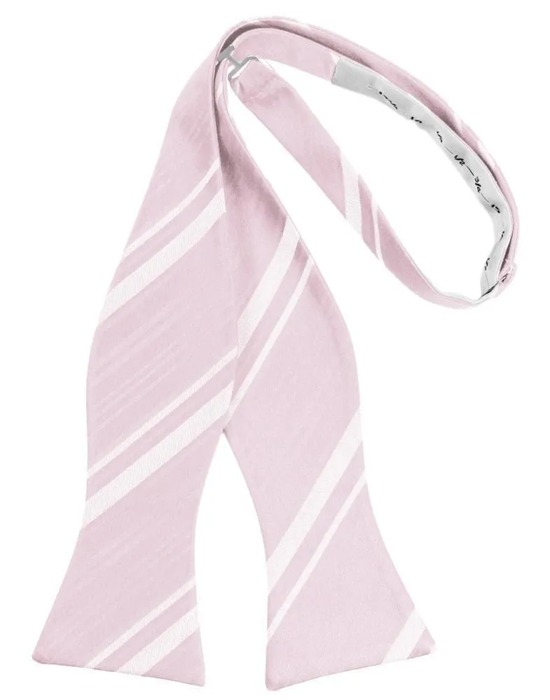 Blush Striped Satin Bow Tie