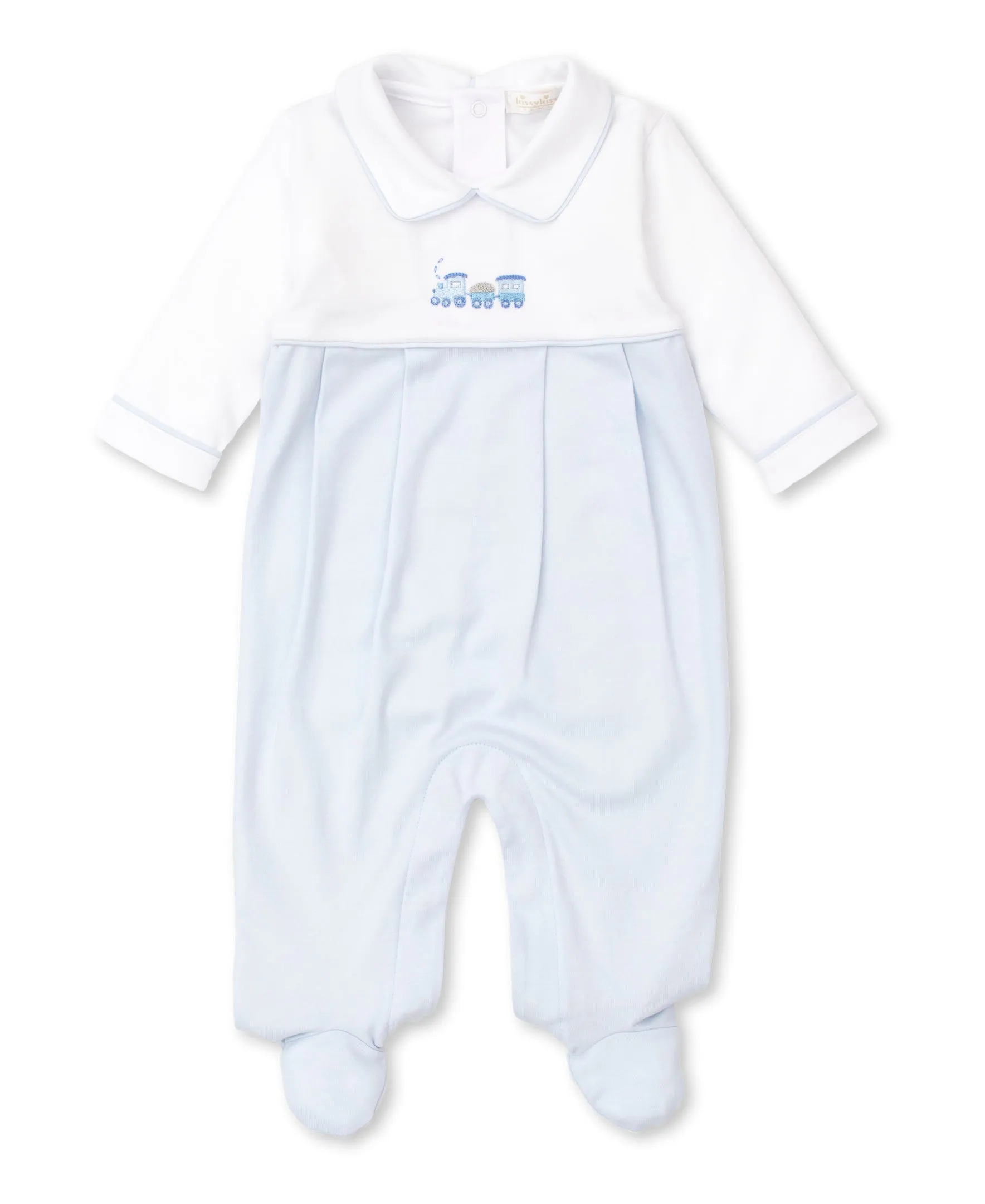 Boys Embroidered Train Footie