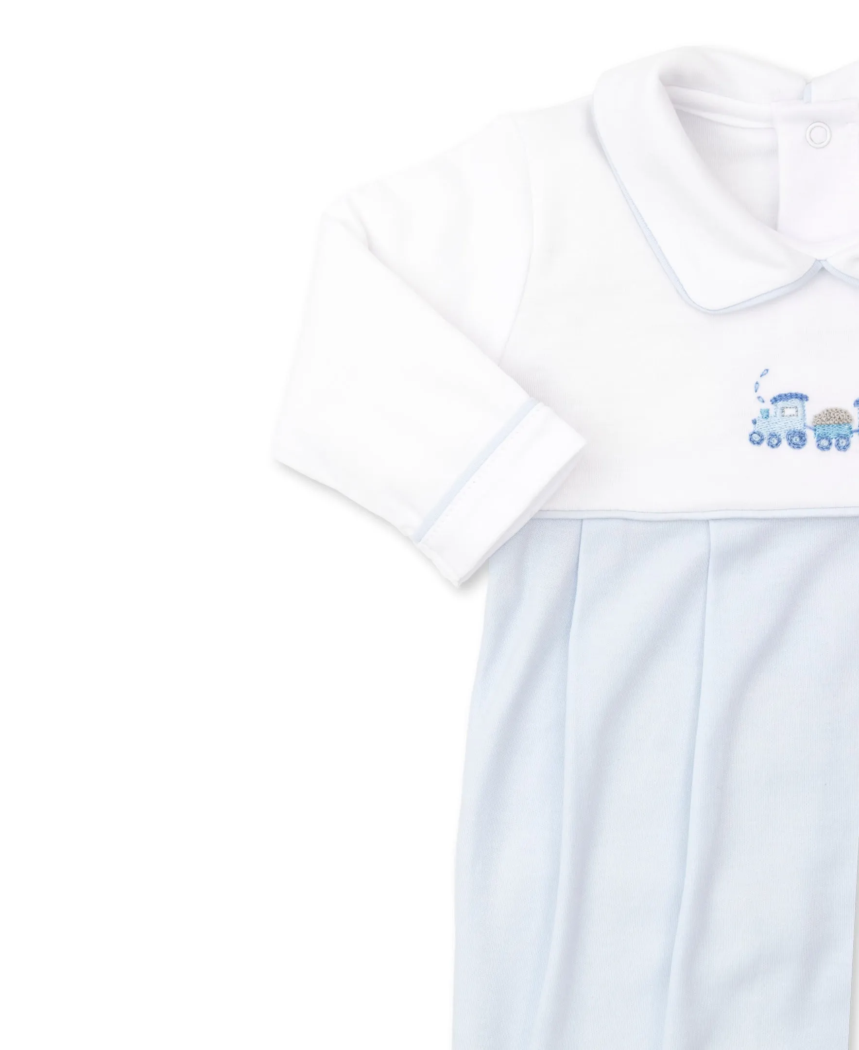Boys Embroidered Train Footie