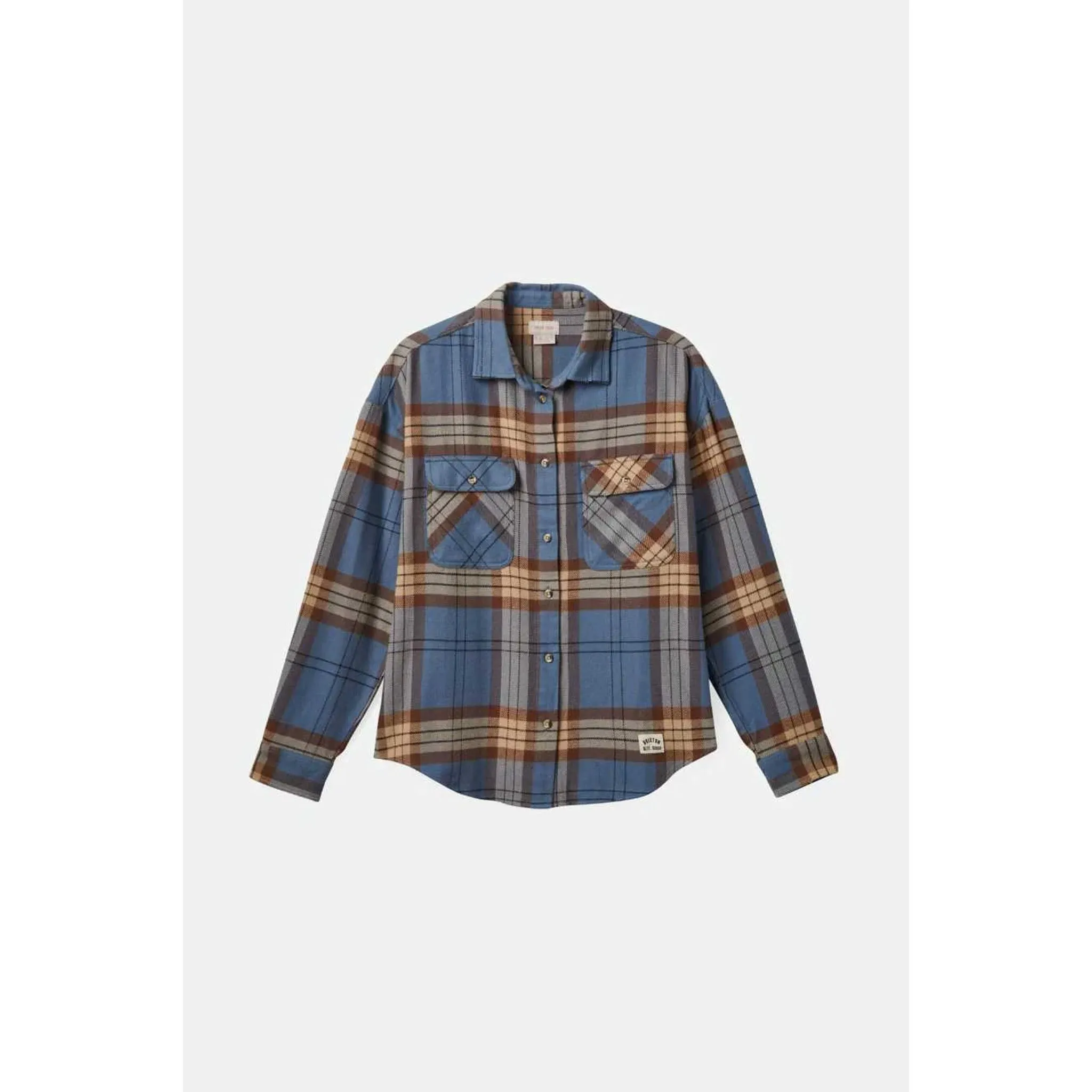 Brixton Women's Bowery Flannel in Flint Blue