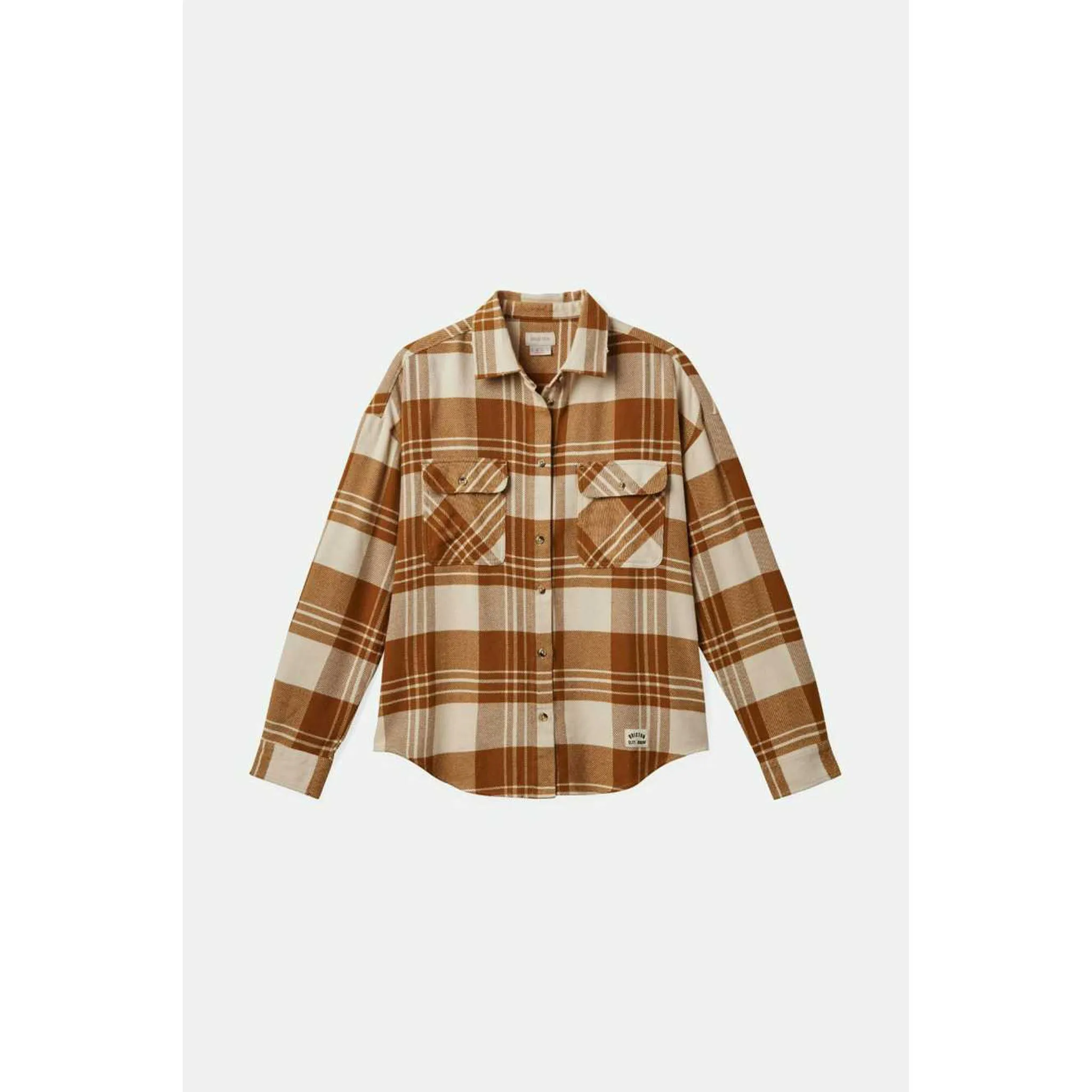 Brixton Women's Bowery Flannel in Washed Copper Plaid