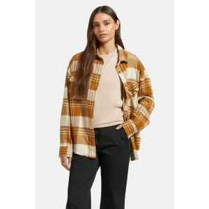 Brixton Women's Bowery Flannel in Washed Copper Plaid