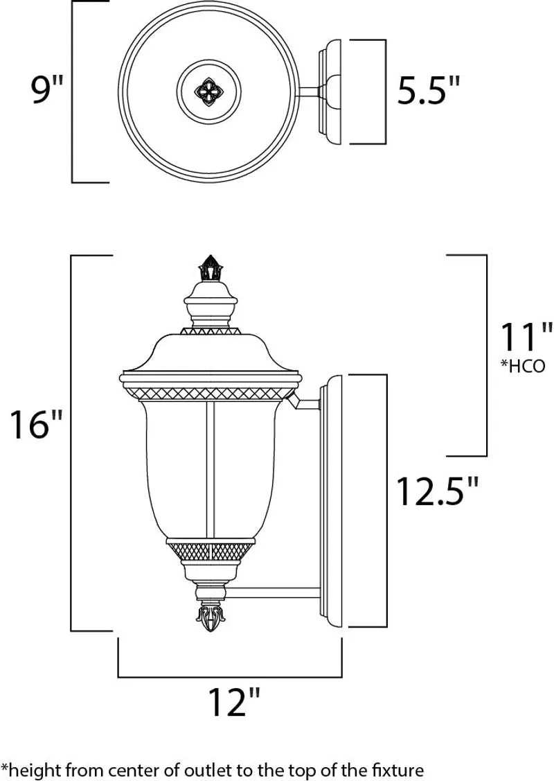 Carriage House VX 16" 2 Light Outdoor Wall Mount in Oriental Bronze