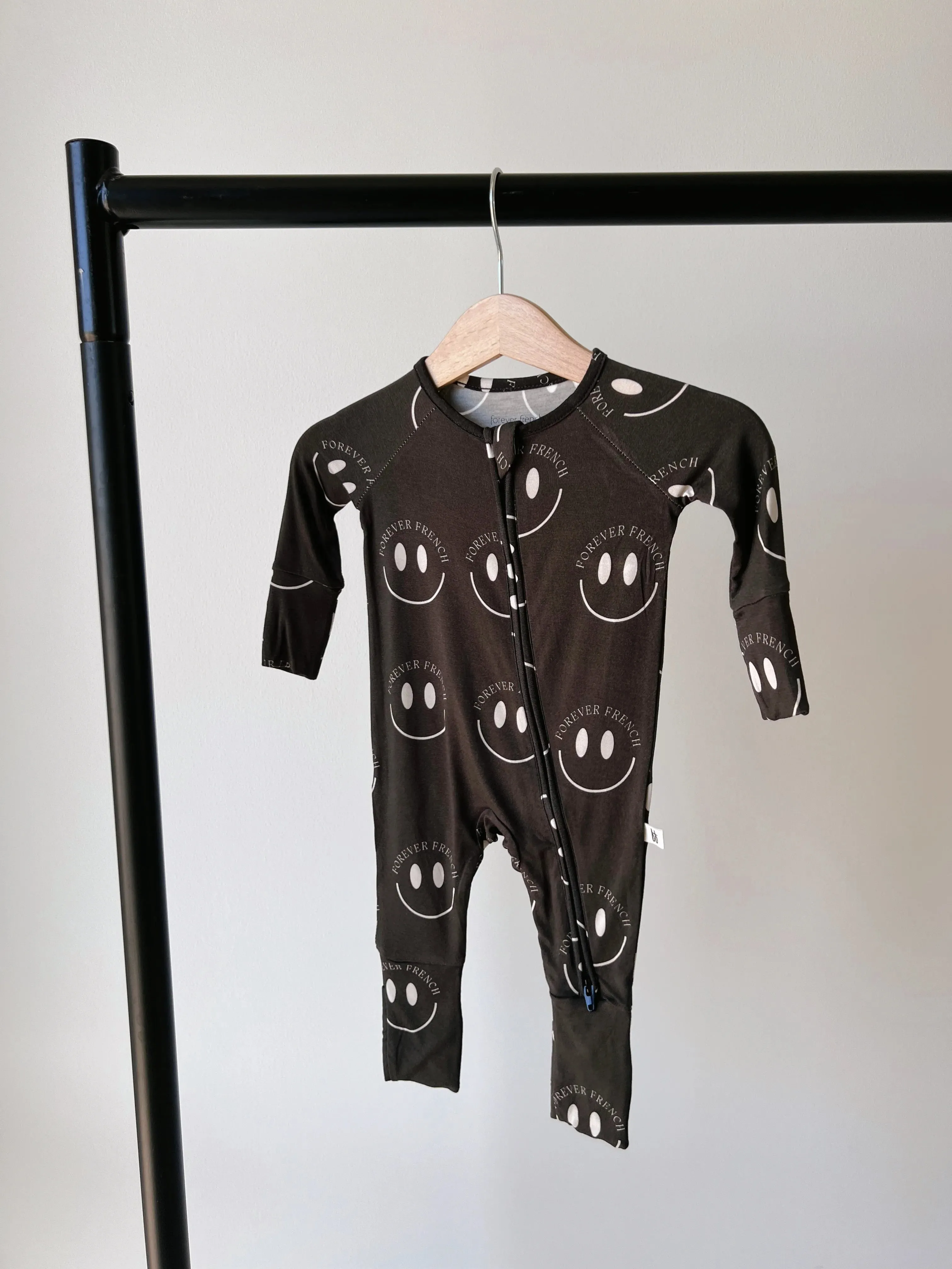 Charcoal   White FF Smile Double Zip PJ