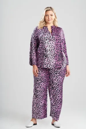 Cheetah-Printed Matte Satin PJ