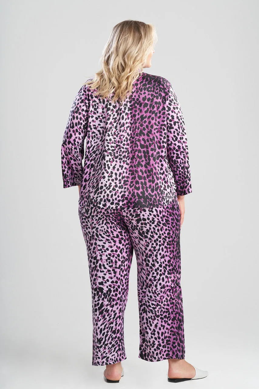 Cheetah-Printed Matte Satin PJ