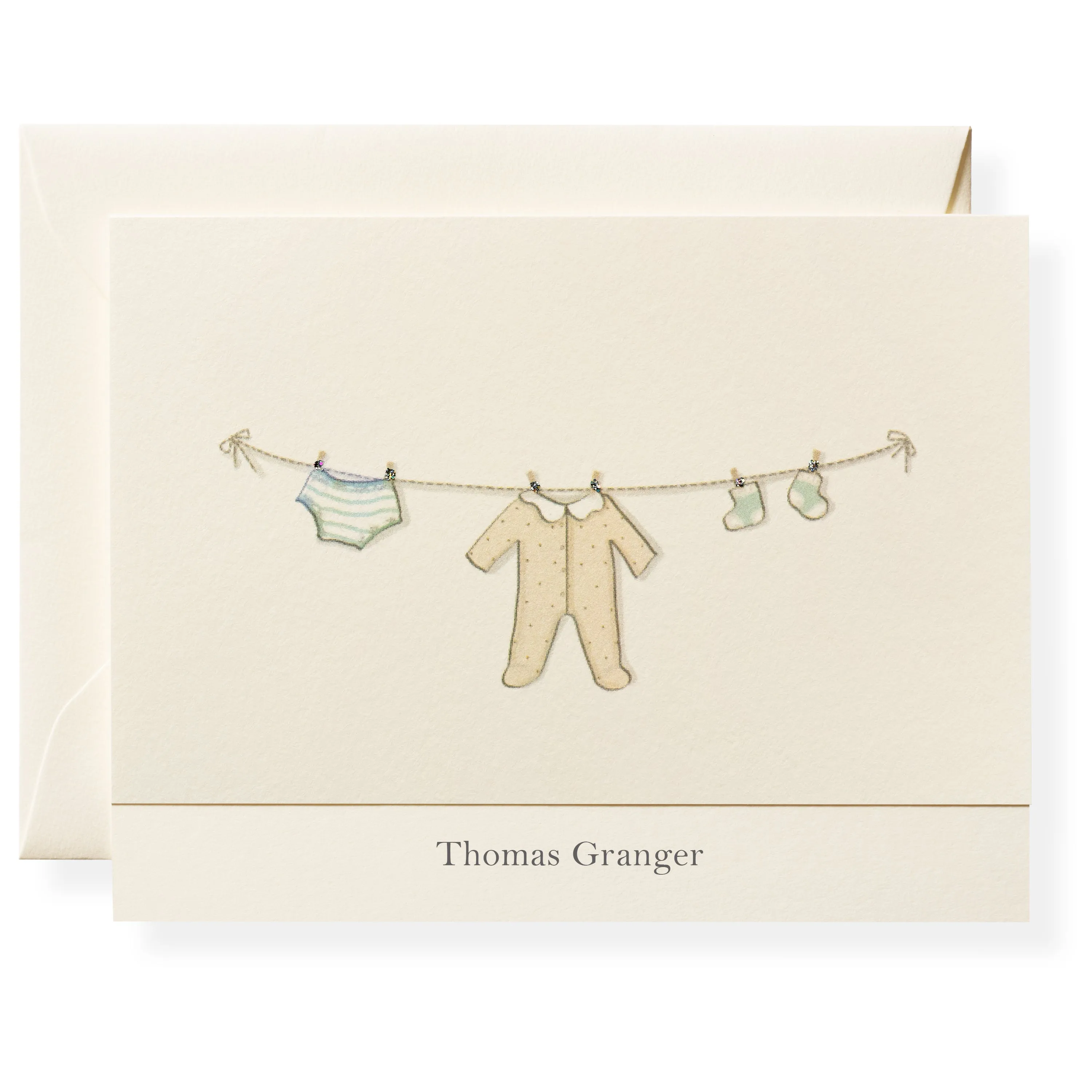 Clothesline Personalized Note Cards