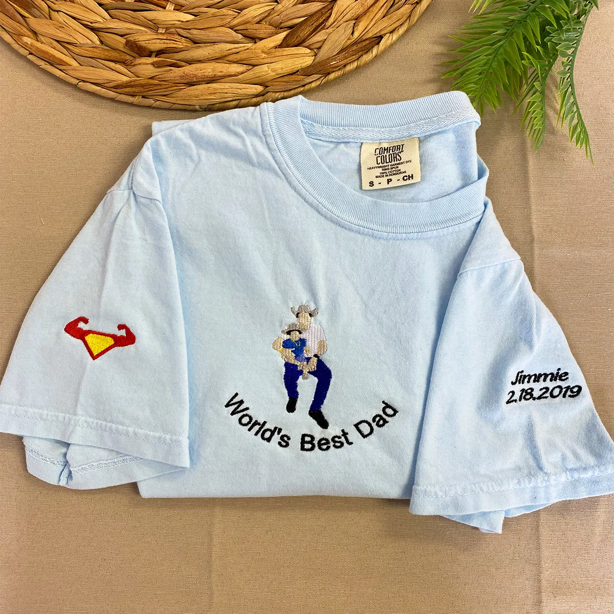 Comfort Color® Custom Embroidered World's Best Dad Shirt