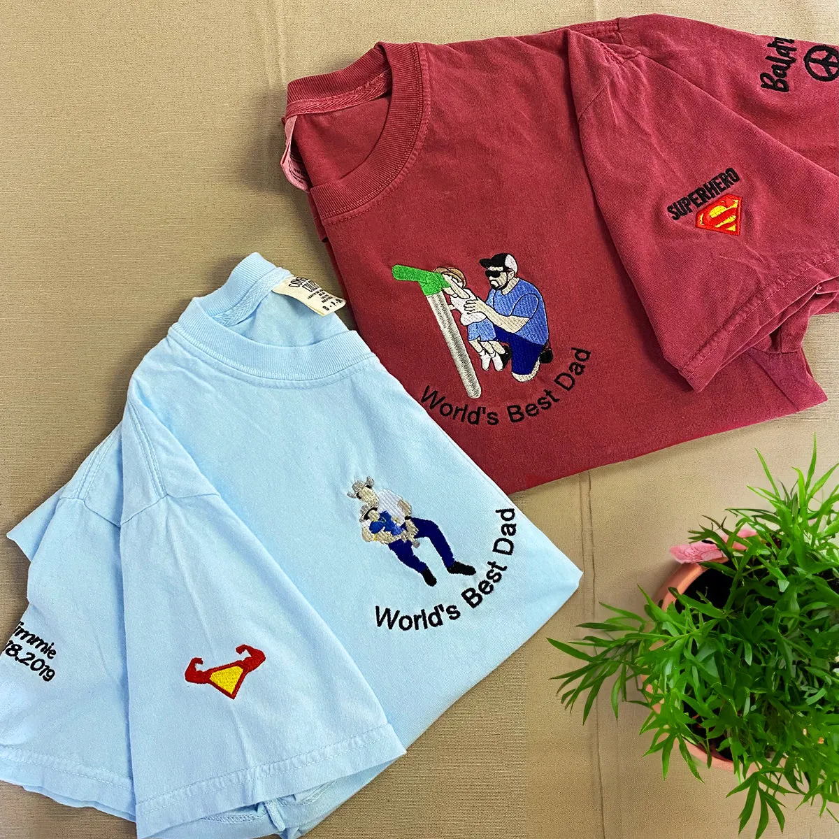 Comfort Color® Custom Embroidered World's Best Dad Shirt