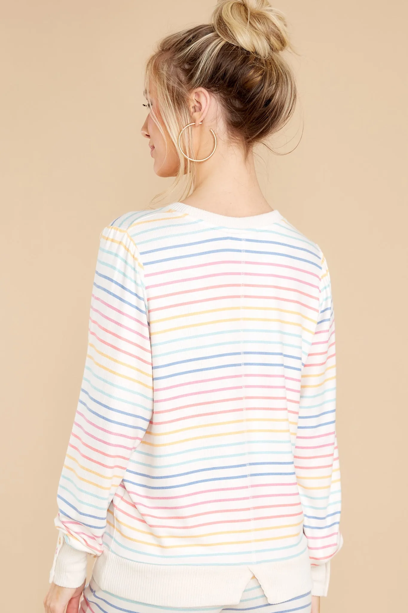 Crazy About Color Ivory Multi Stripe Top