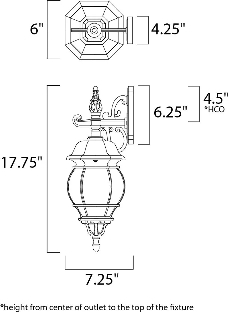 Crown Hill 6" Single Light Outdoor Wall Mount in Black
