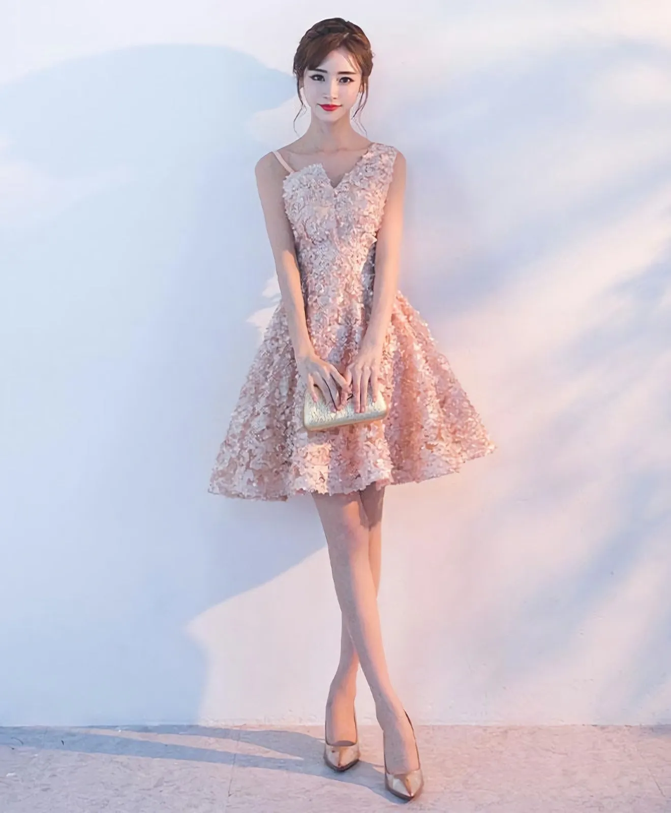 Cute A Line One Shoulder Short Prom Dress Homecoming Dress