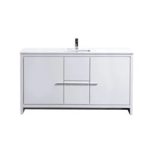 Dolce 60″ Modern Bathroom Vanity with Quartz Counter-Top