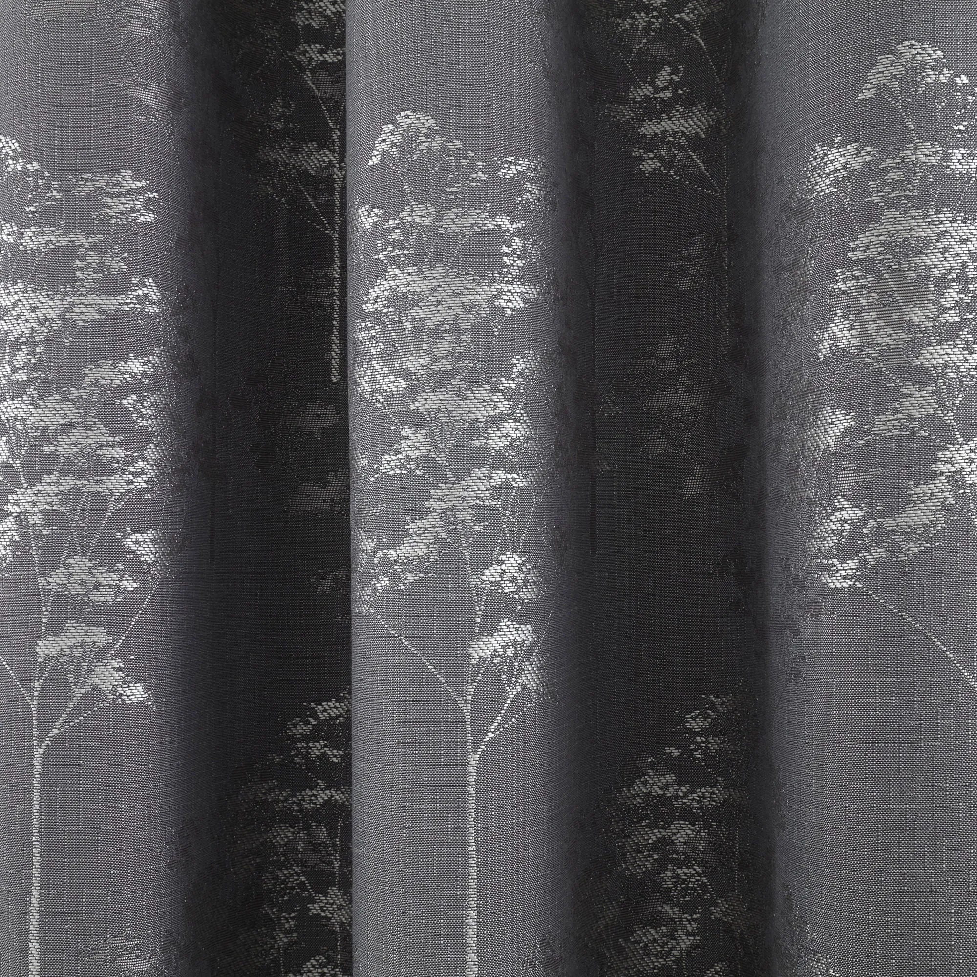 Elmwood Pair of Eyelet Curtains by Curtina in Graphite