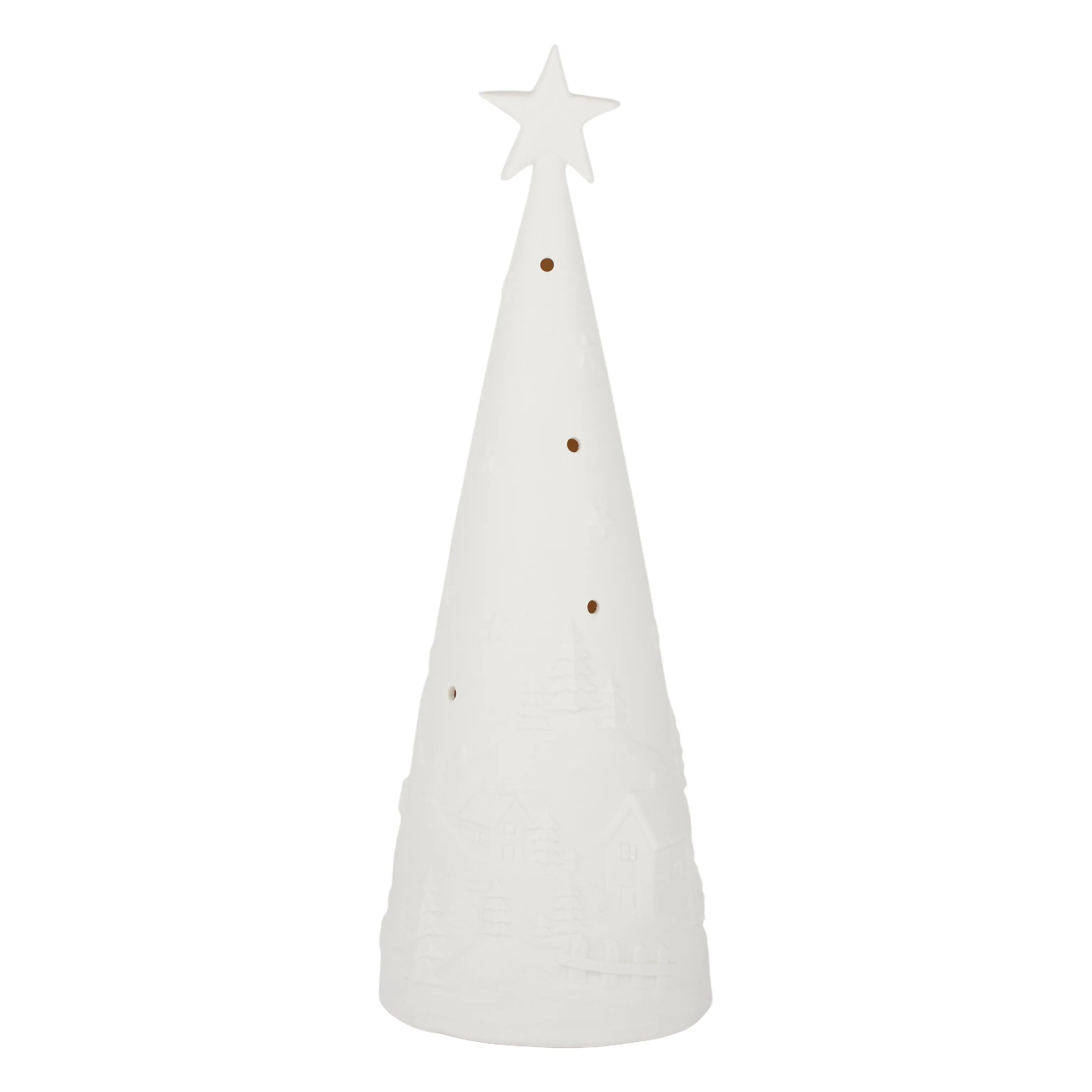Embossed White Porcelain Christmas Tree
