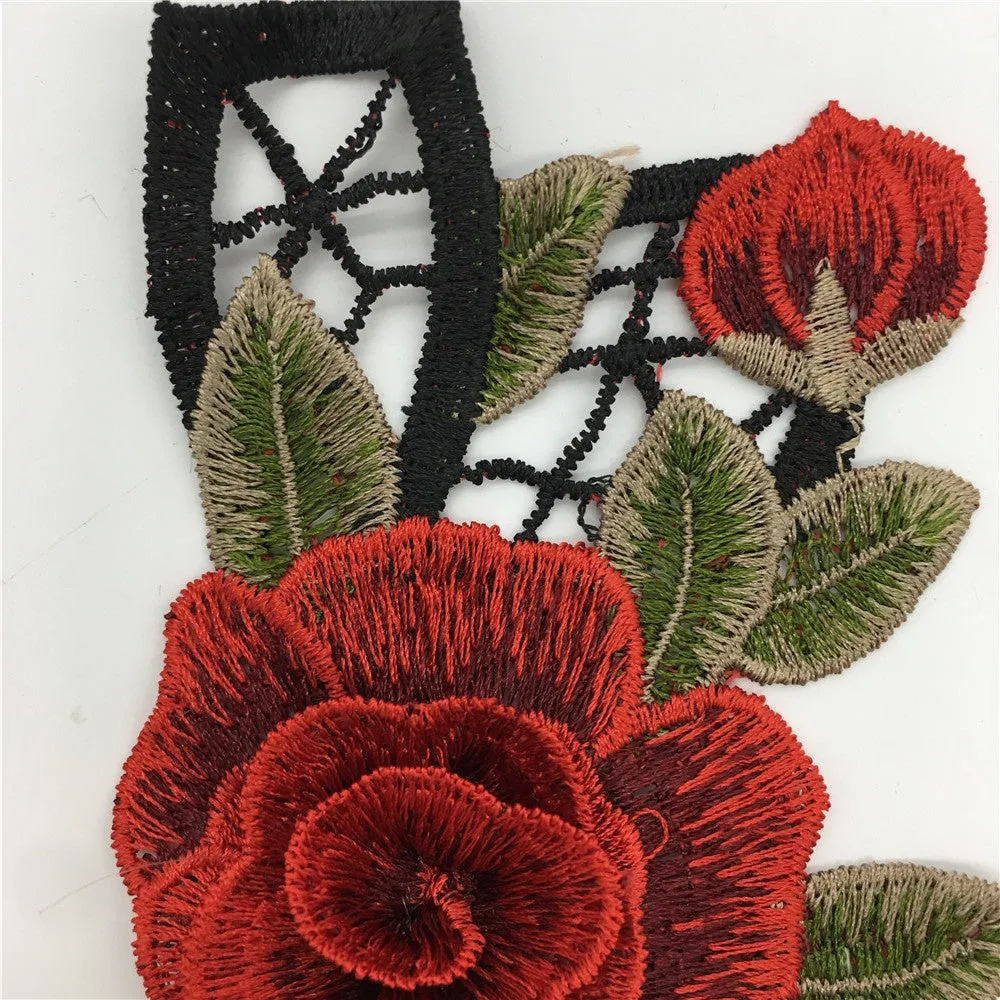 Floral Lace Neckline Collar Trim for Clothing Applique Embroidery