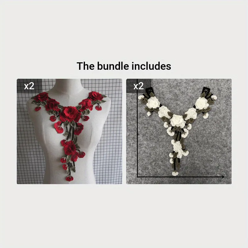 Floral Lace Neckline Collar Trim for Clothing Applique Embroidery
