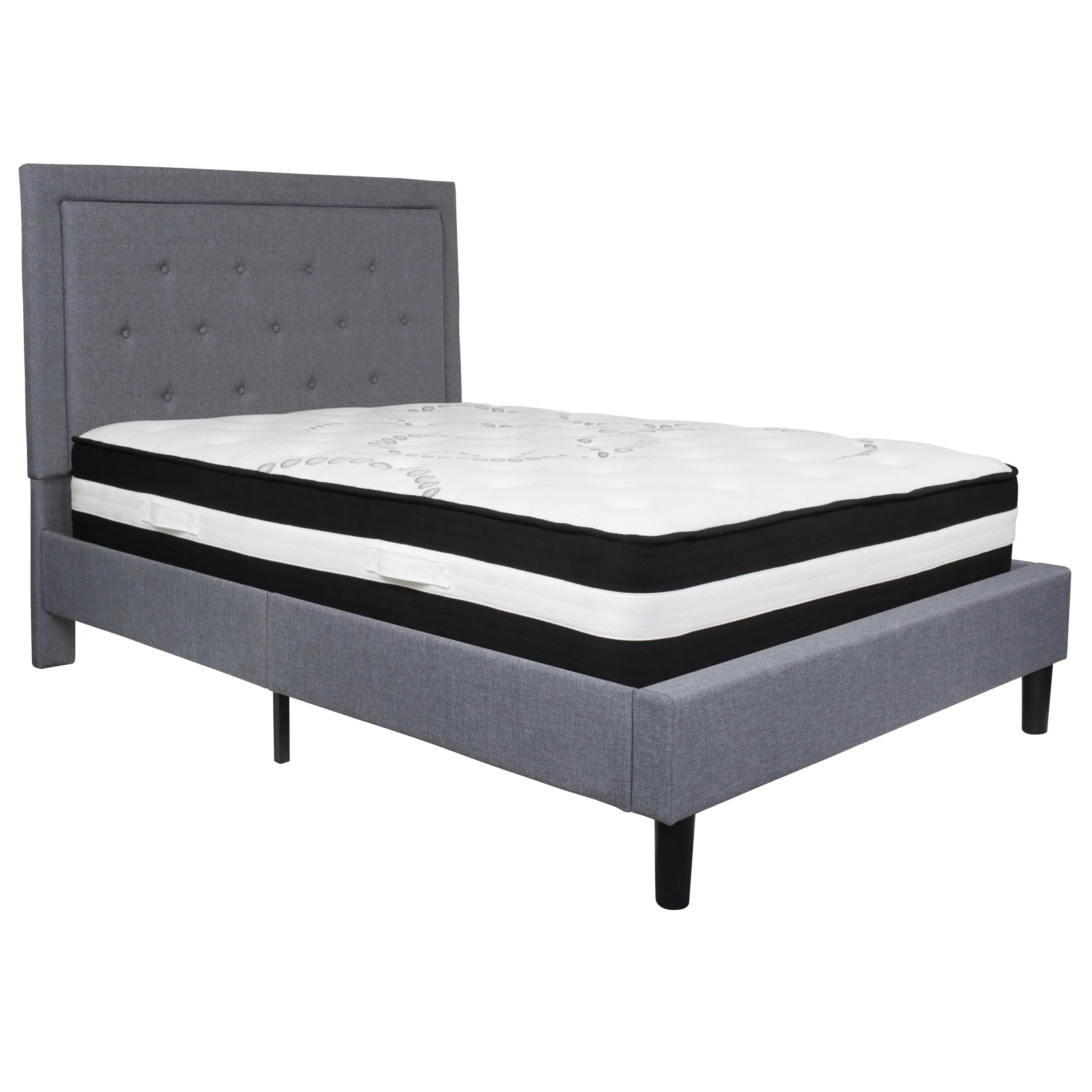 Full Platform Bed Set-Gray SL-BM-26-GG