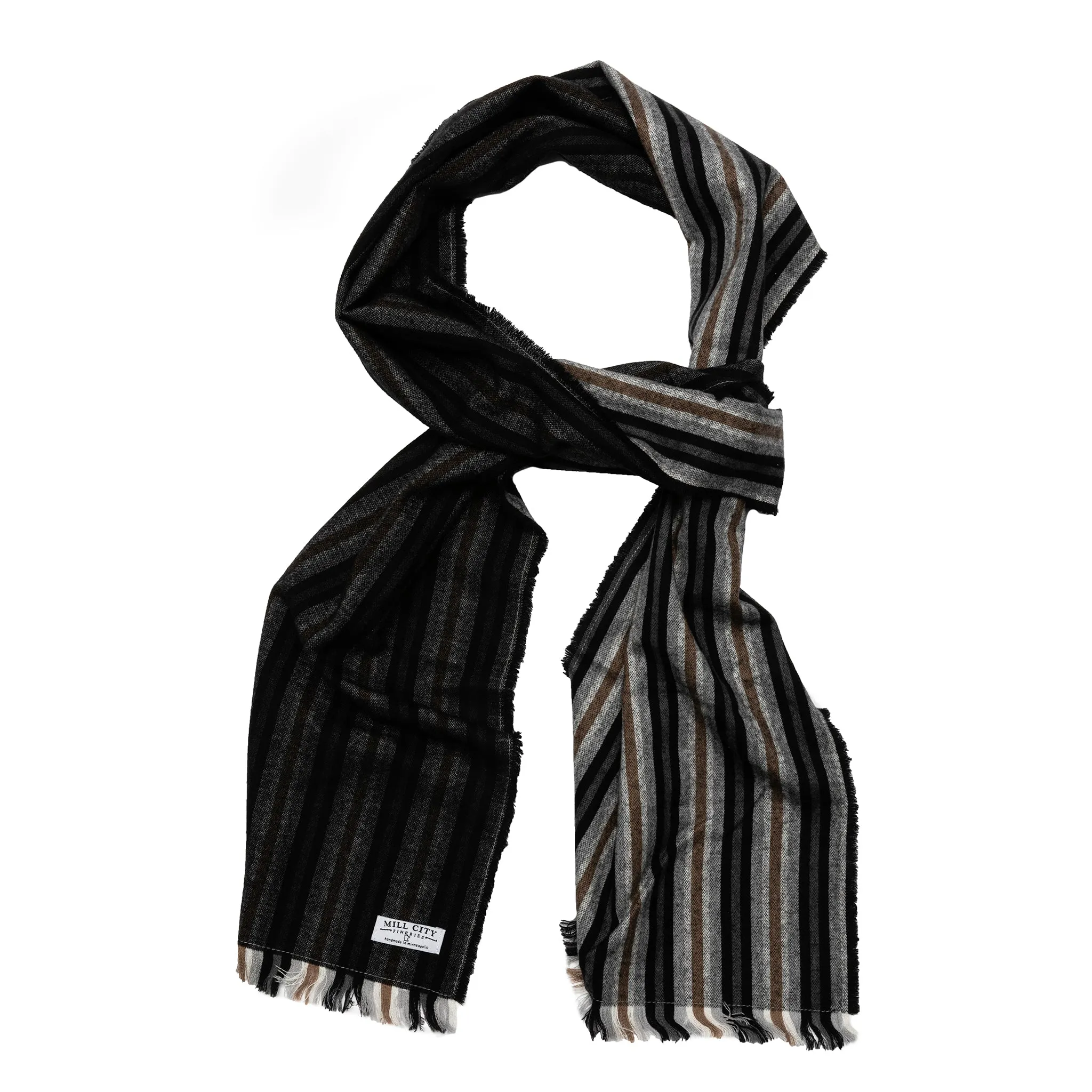 Gunmetal Stripe Flannel Scarf