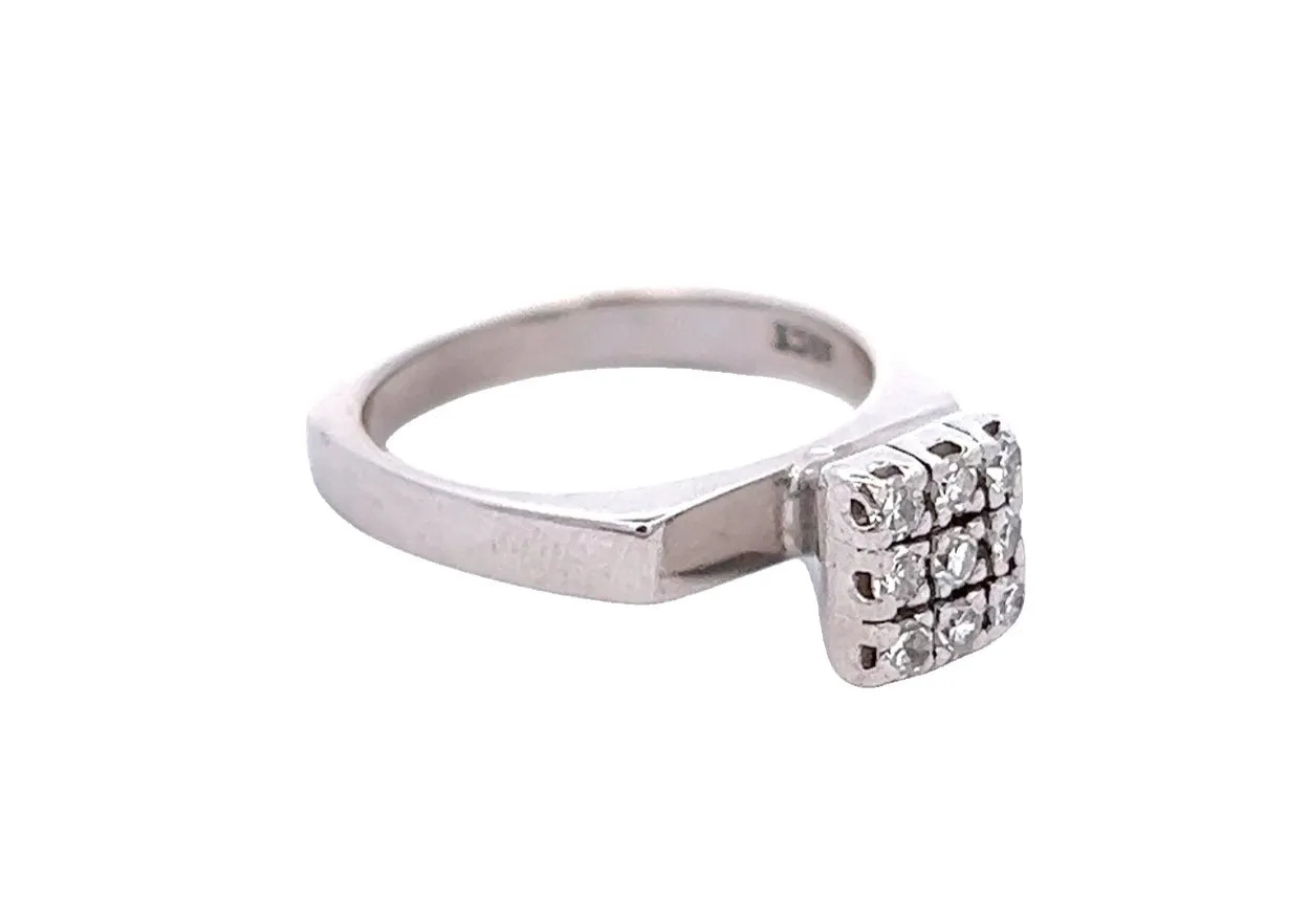 Handmade 18ct White Gold & Diamond Ring