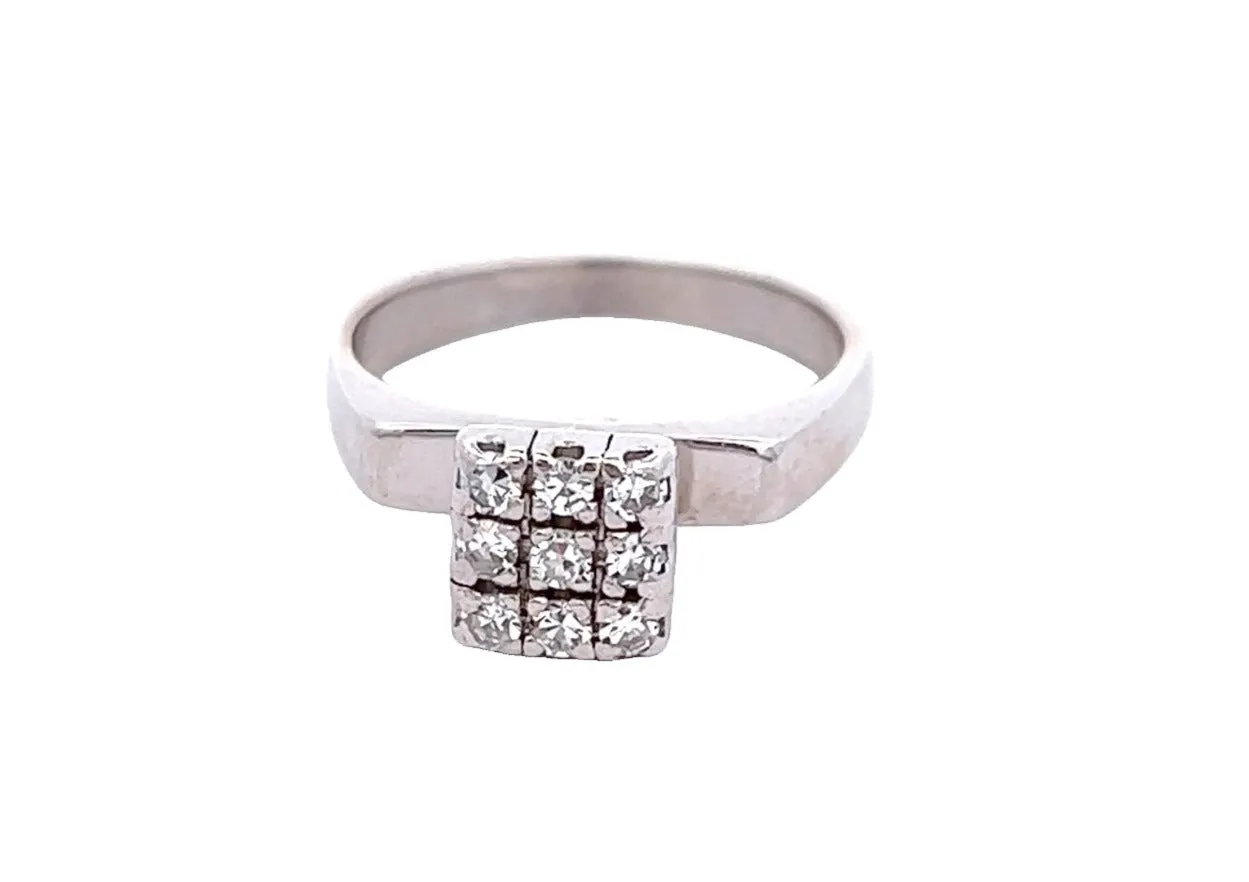 Handmade 18ct White Gold & Diamond Ring