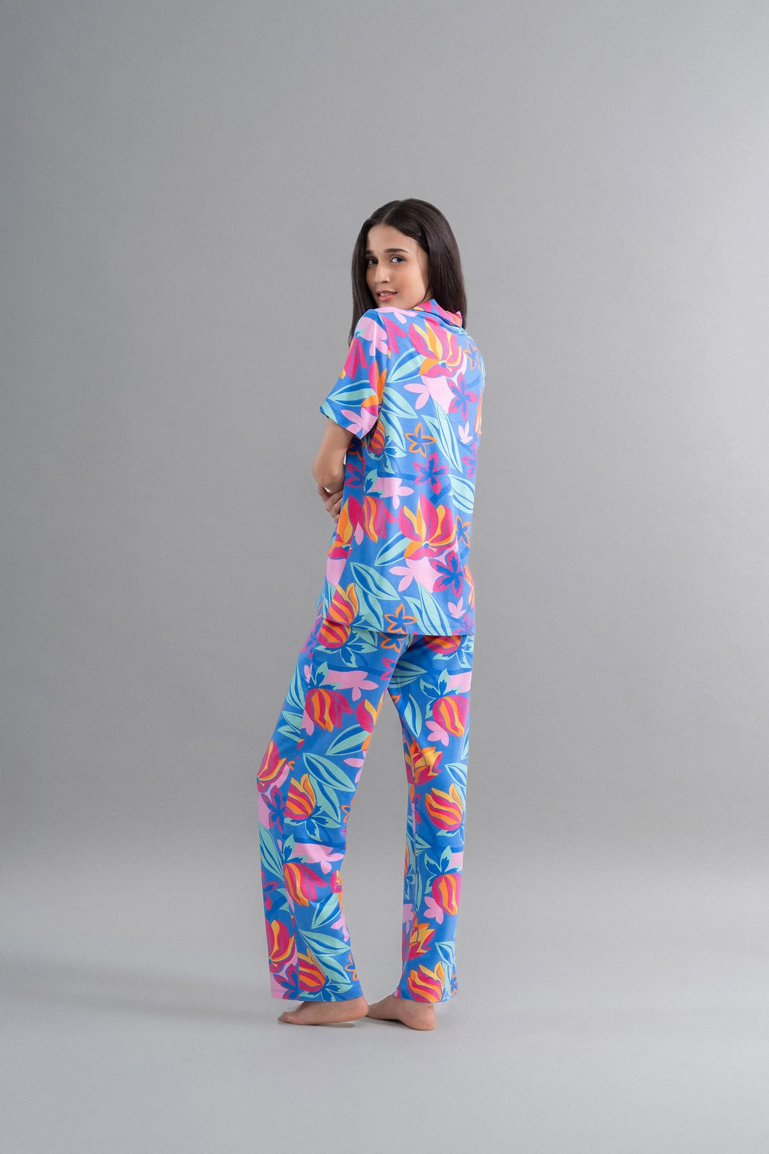 Hawaii Flower Modal Flared Pajamas