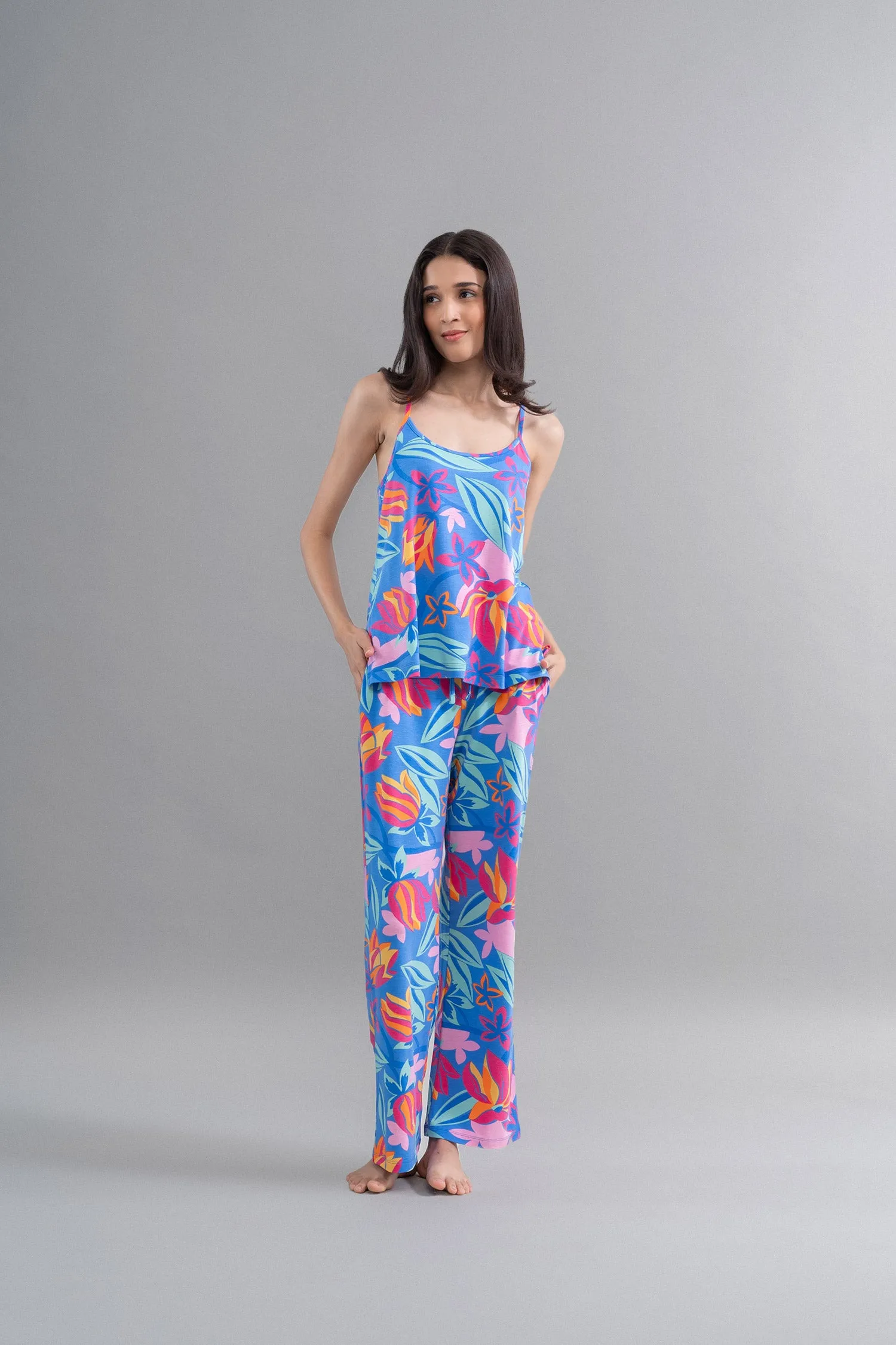 Hawaii Flower Modal Flared Pajamas