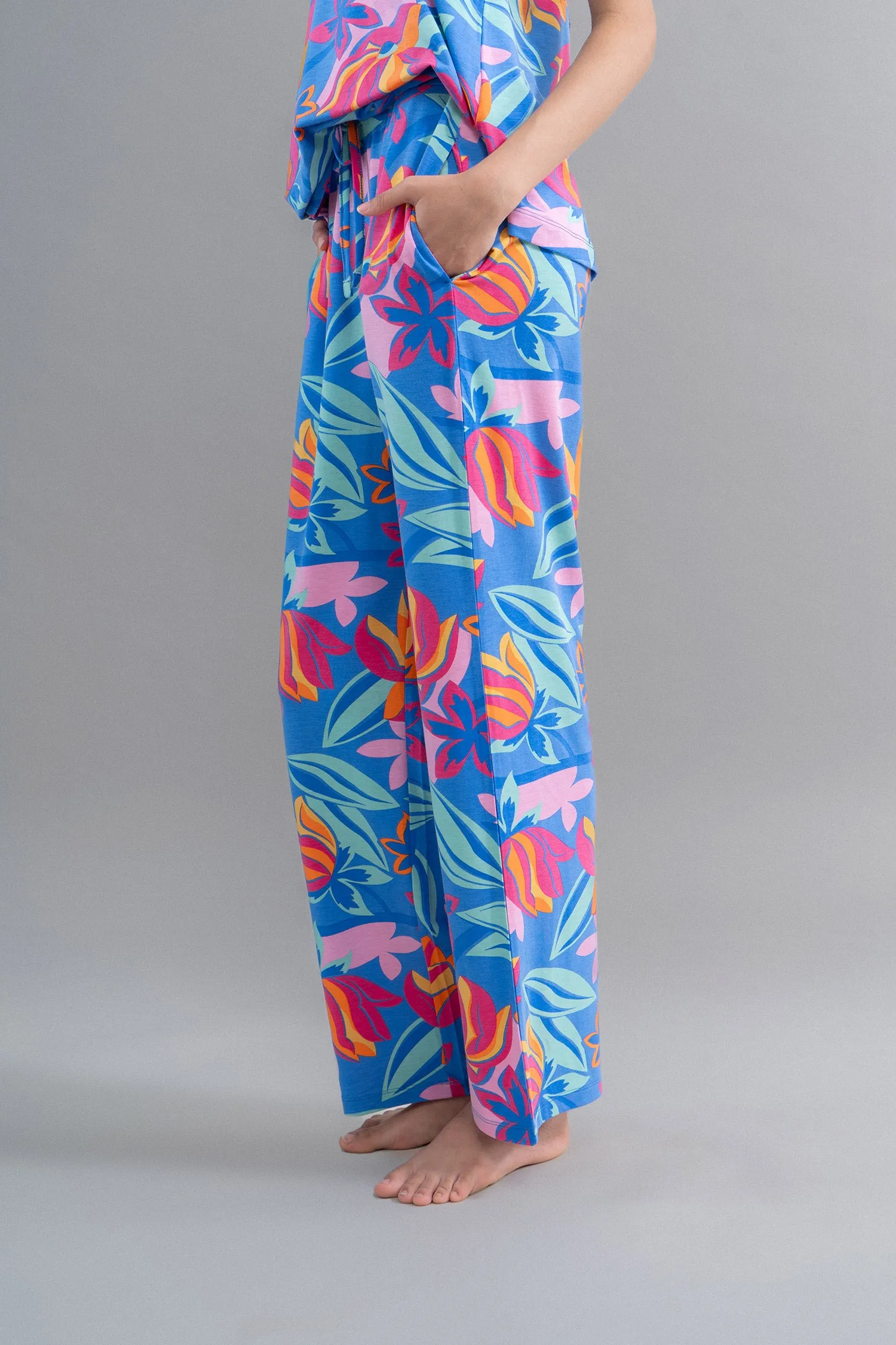 Hawaii Flower Modal Flared Pajamas