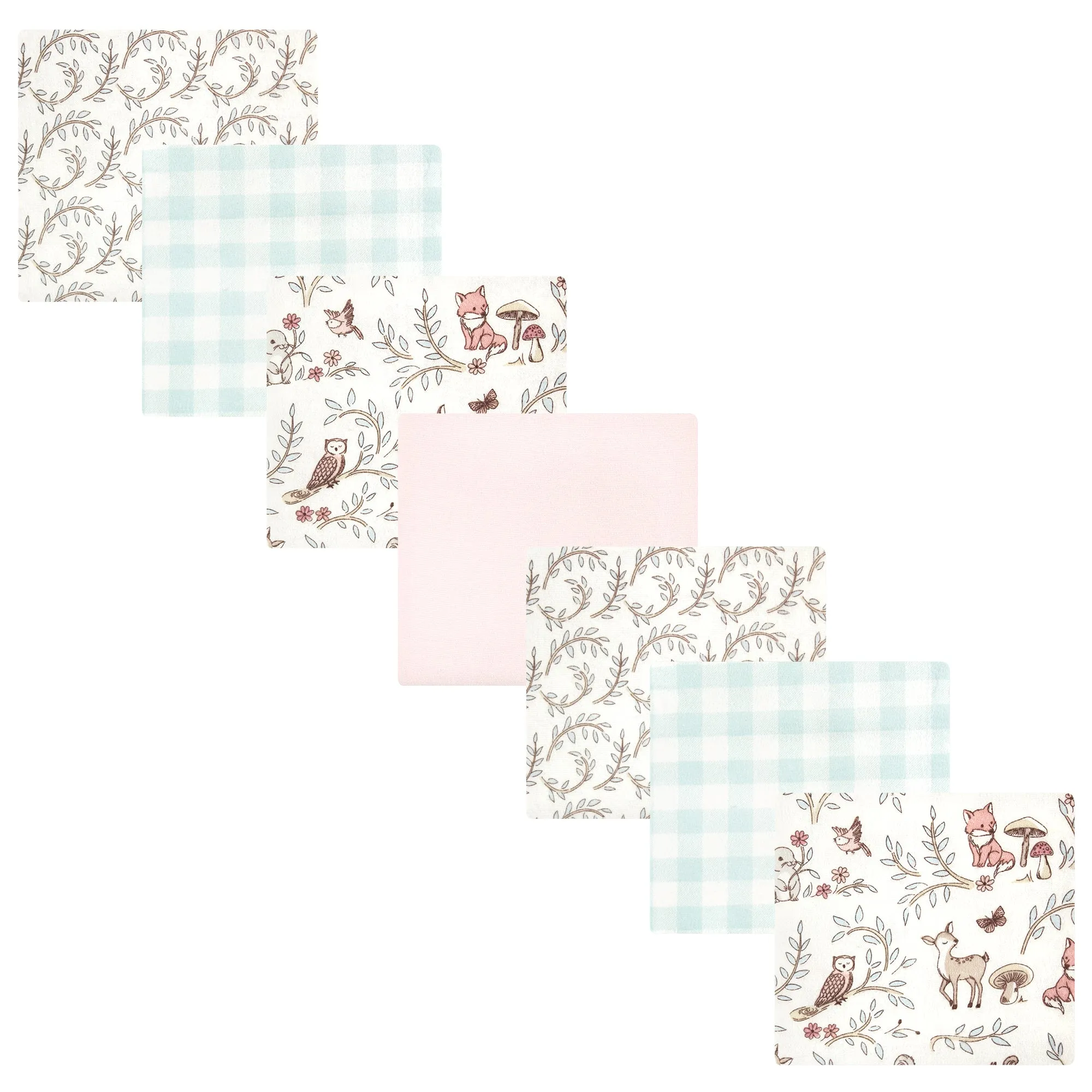Hudson Baby Cotton Flannel Receiving Blankets Bundle, Girl Woodland Pals