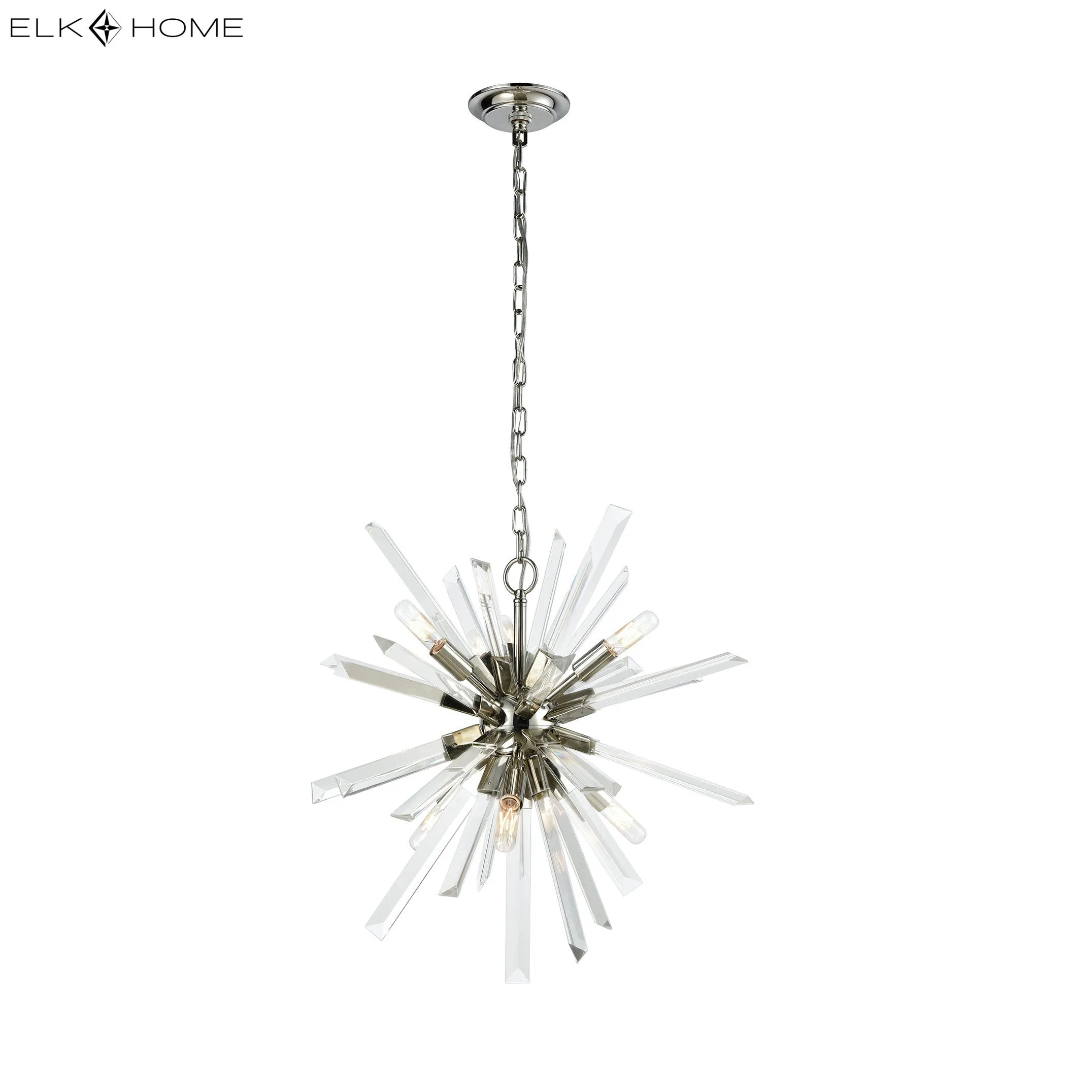 Ice Geist 24" 6 Light Chandelier in Polished Nickel