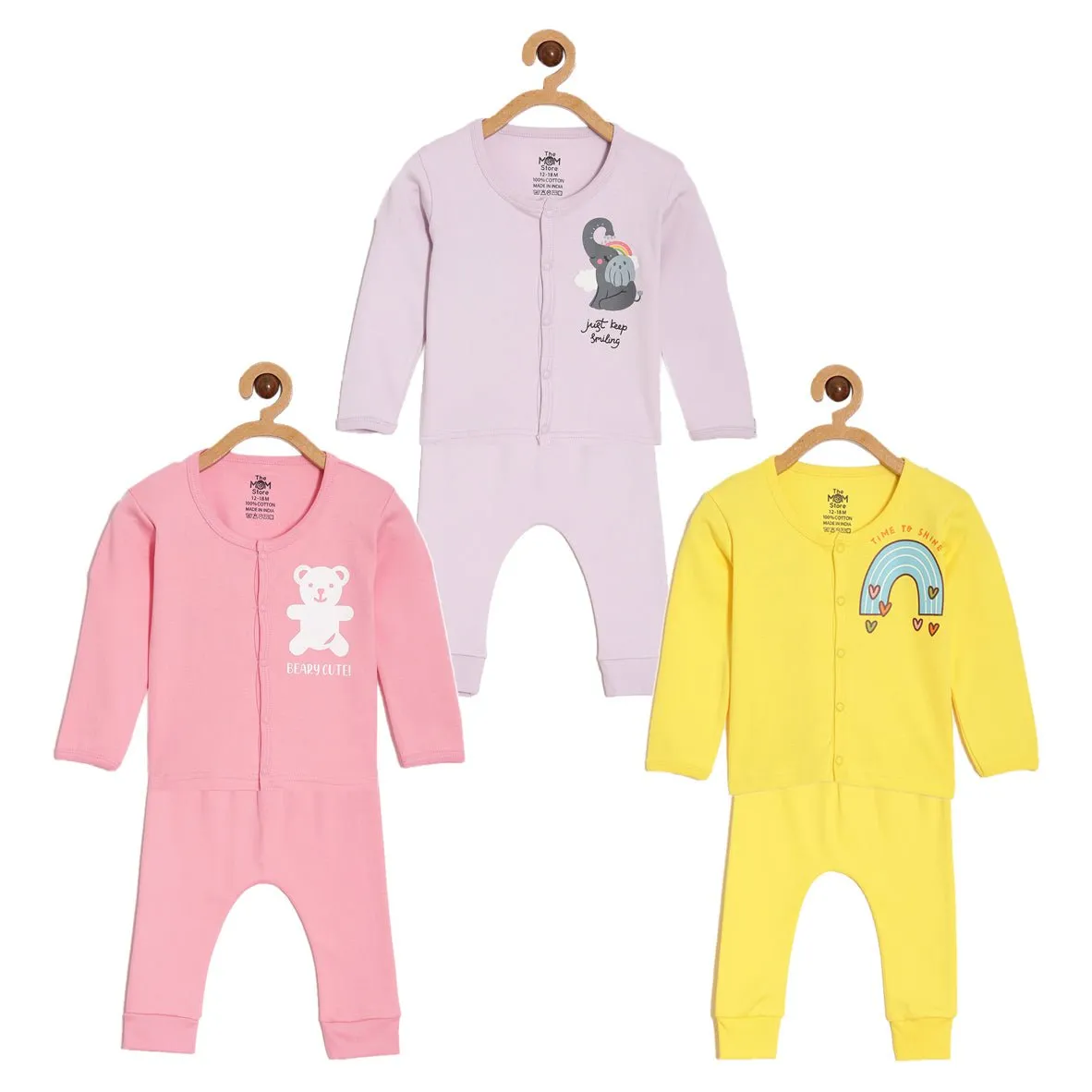 Infant Set Combo of 3: Time To Shine, Keep Smiling & Beary Cute
