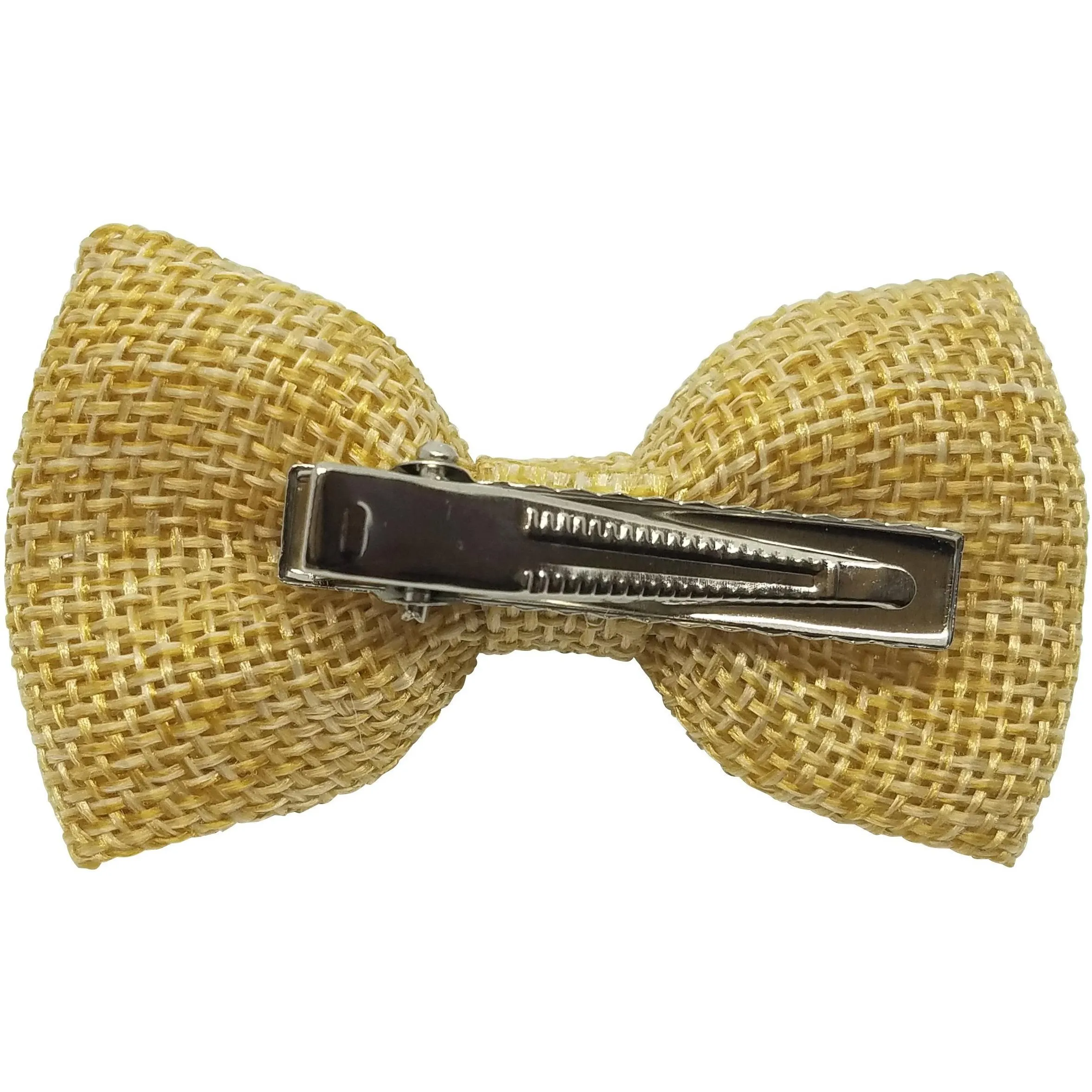 Ivory 3" Burlap Hair Bow clips
