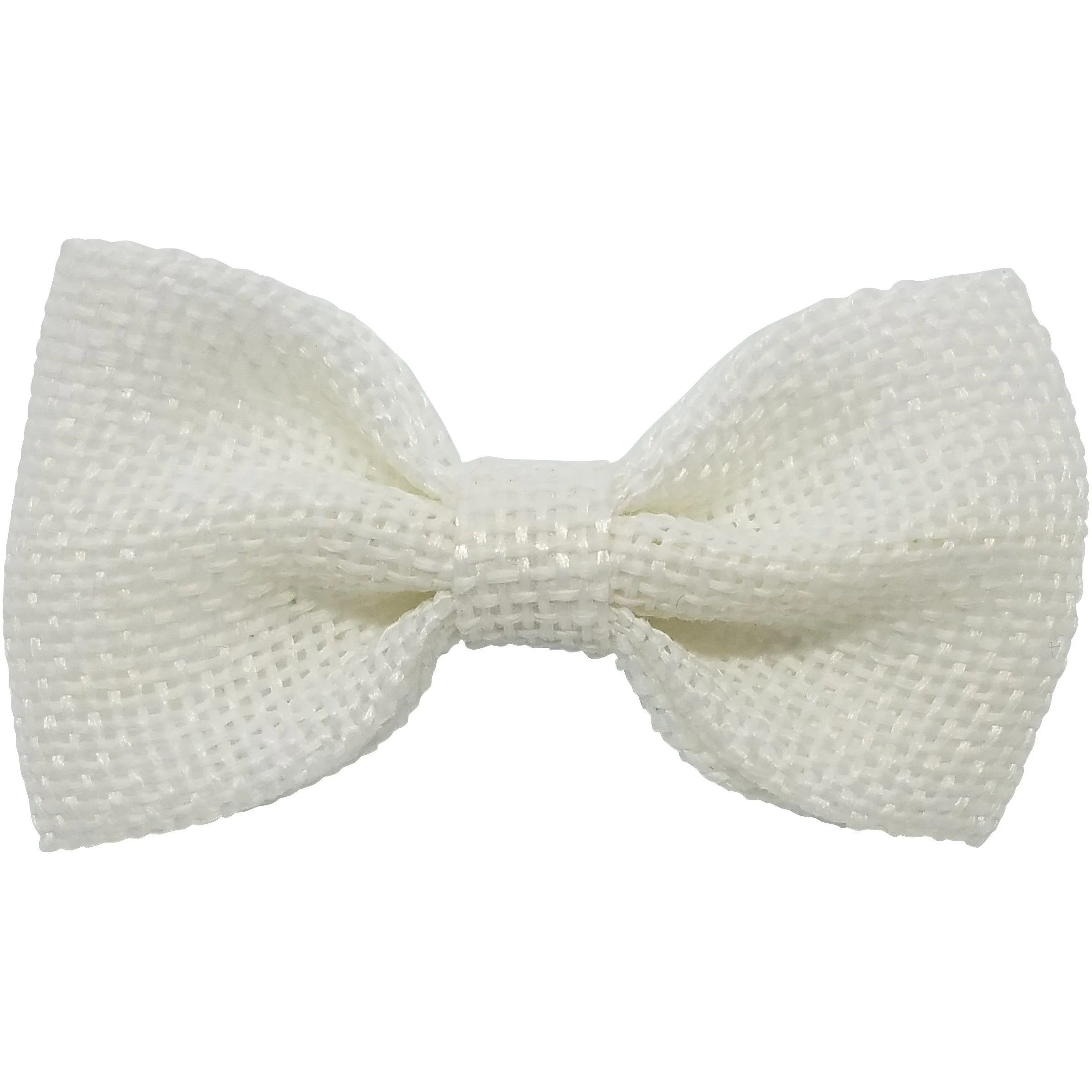 Ivory 3" Burlap Hair Bow clips