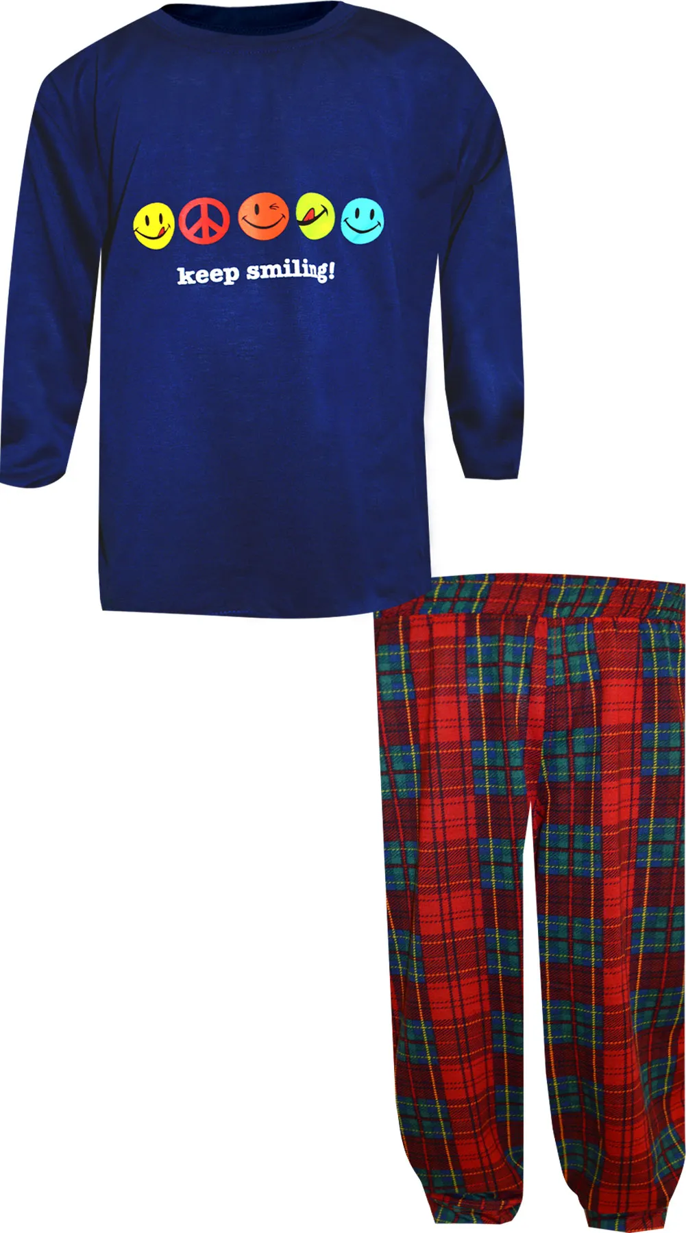 Joe Boxer Loungewear Keep Smiling Boys Plaid Pajama