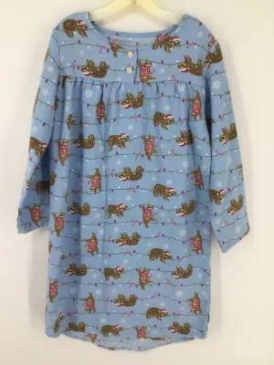 Lands' End Child Size 6 Blue Christmas Pajamas